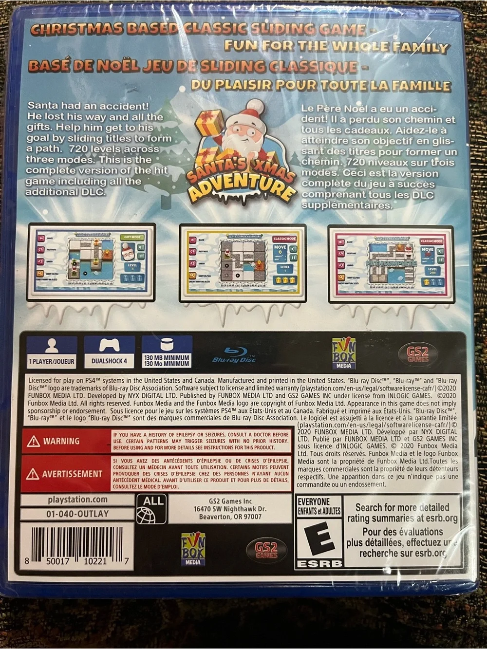 Sony PS4 Santa's Xmas Adventure Game - Blue Case with Colorful Holiday Cover